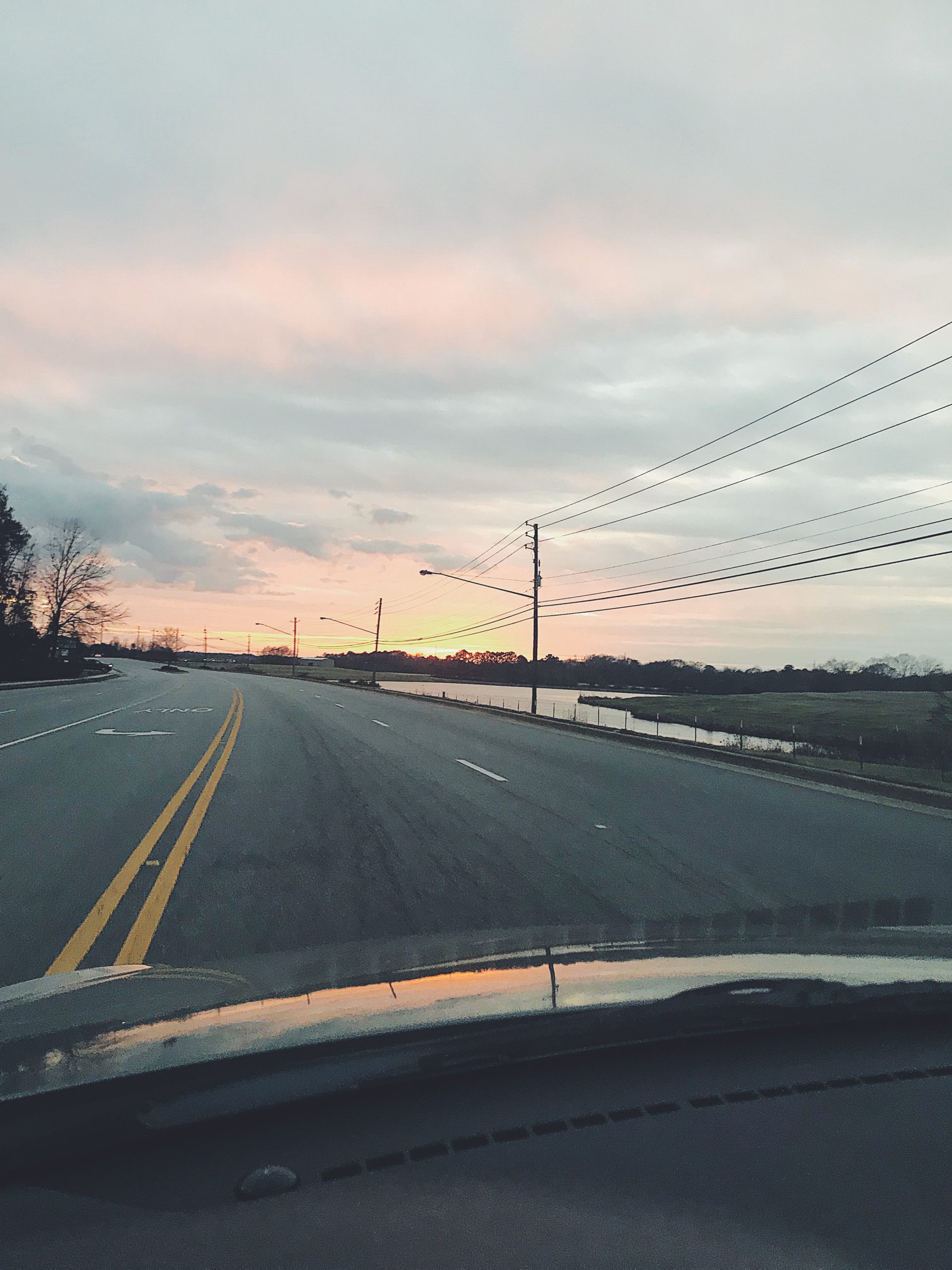 Road and sunset